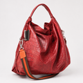 Furla Python-Effect Leather Handbag in Burgundy