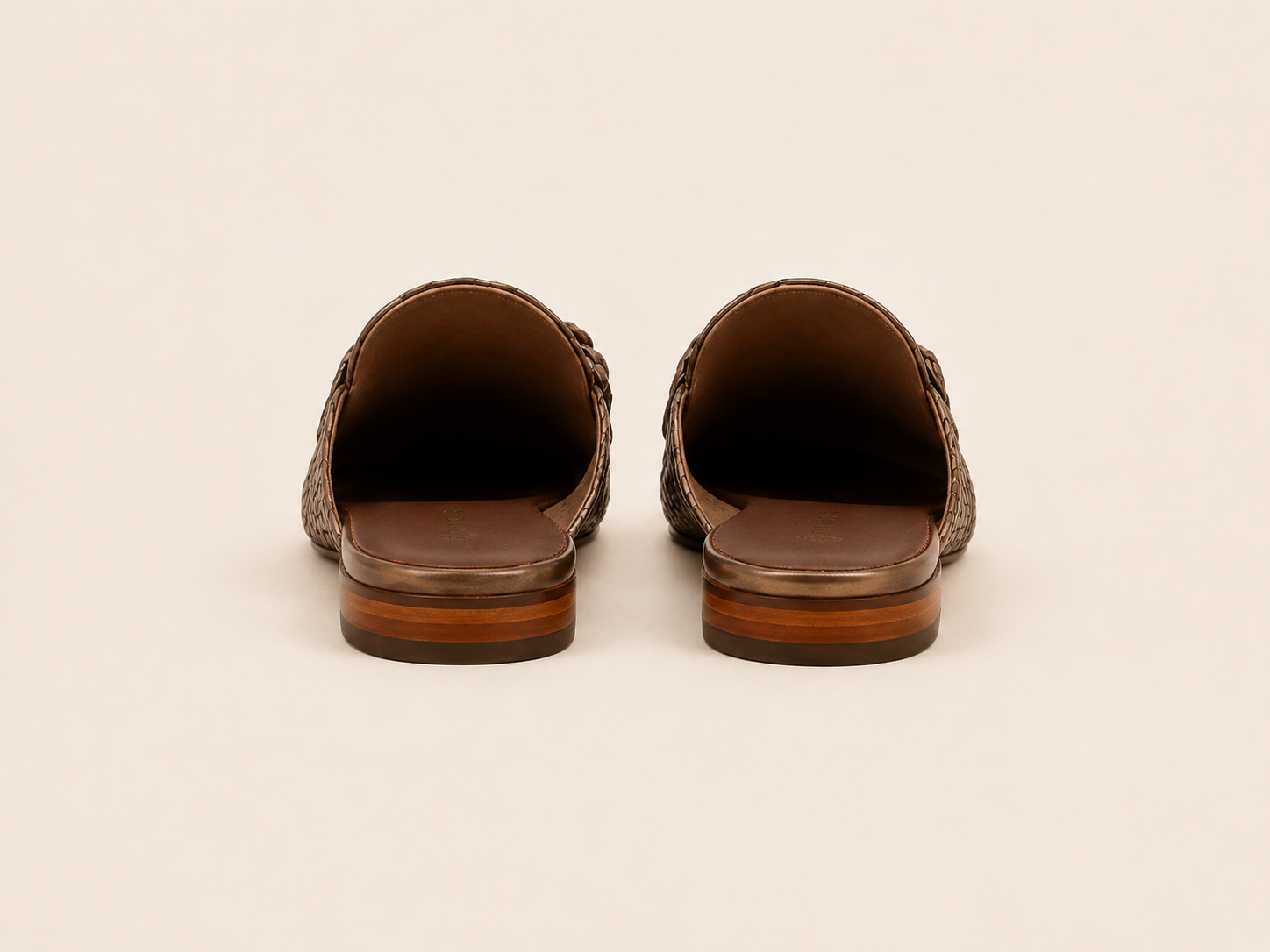 Woven Bronze Mules
