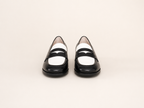 Leather Penny Loafer in Black & White