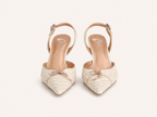 Python Slingback Heel in Ivory