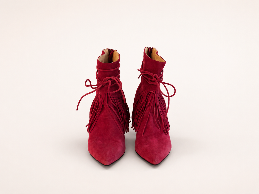 Flame Rose Stiletto Heel Boot