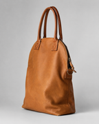 Camel Brown Leather Bucket Bag