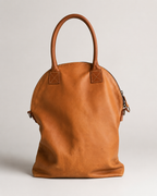Camel Brown Leather Bucket Bag