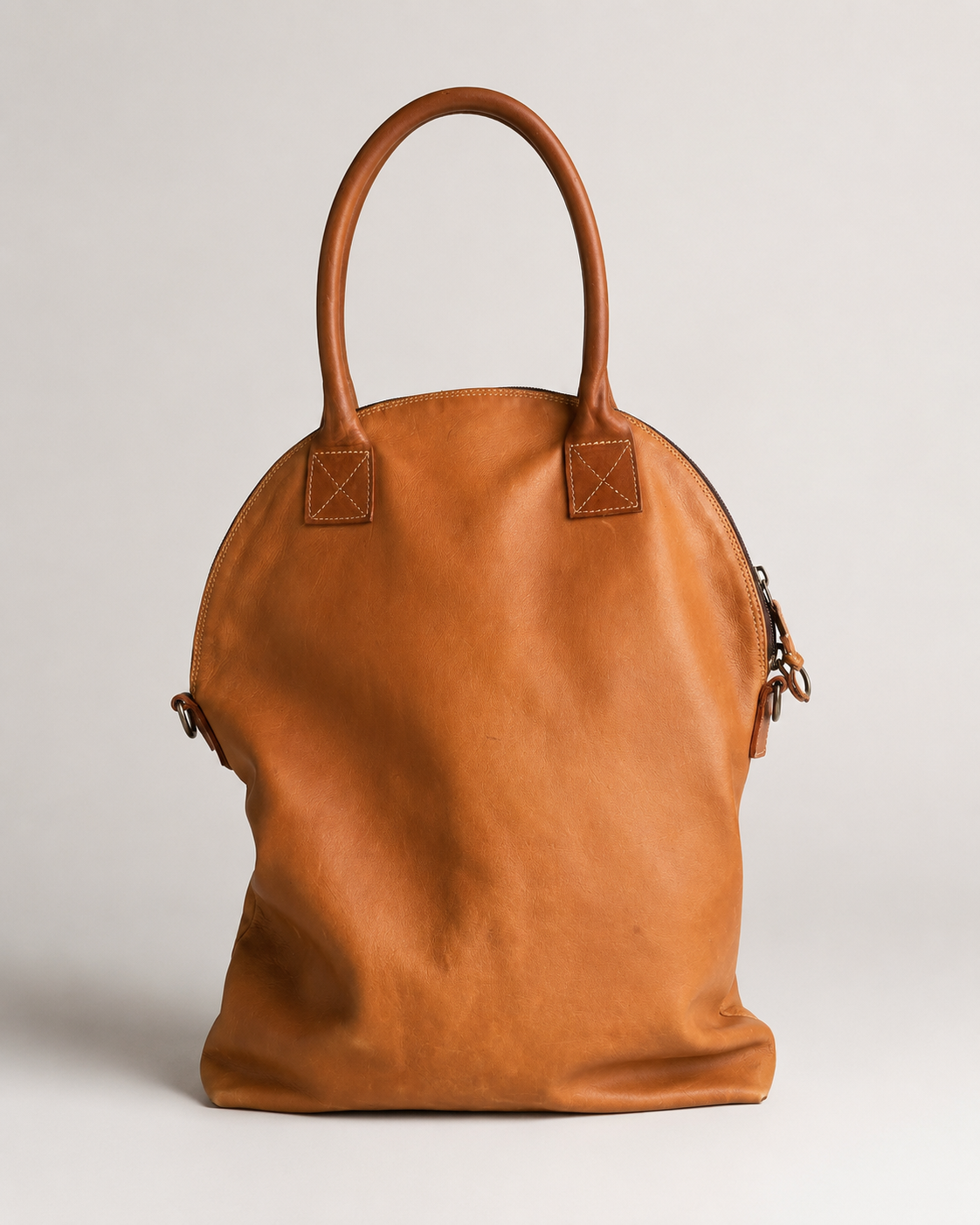 Camel Brown Leather Bucket Bag