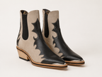 Black & Ivory Western Chelsea Boots
