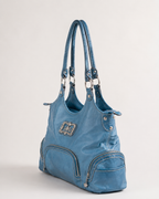 Kathy Van Zeeland Dusty Blue Faux Leather Bag